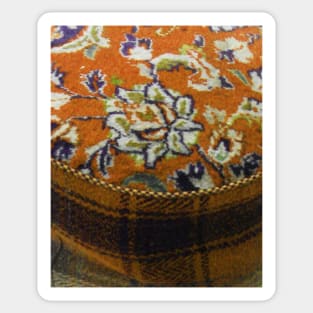 orange flower pattern, floral designs, minimal art, abstract art, floral pattern, antique rug photo , For custom orders please DM me. Sticker